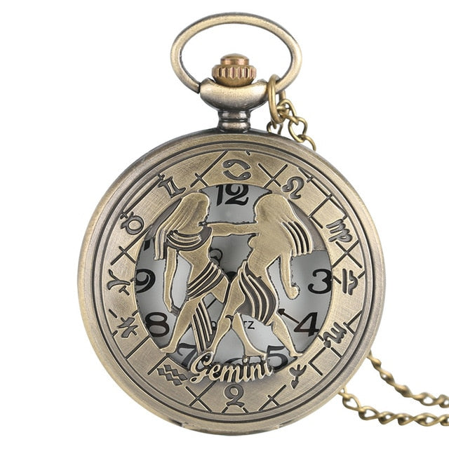 Zodiac Vintage Pocket Watch Necklace