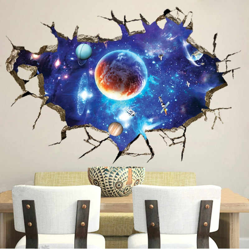 Jupiter in Cosmic Space Broken wall sticker