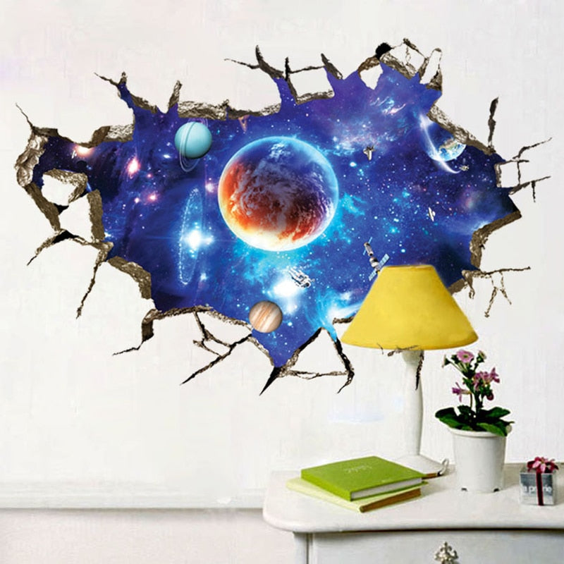 Jupiter in Cosmic Space Broken wall sticker