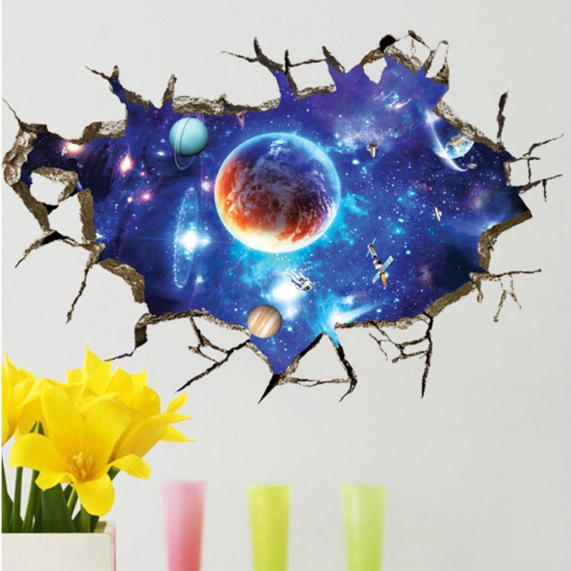 Jupiter in Cosmic Space Broken wall sticker