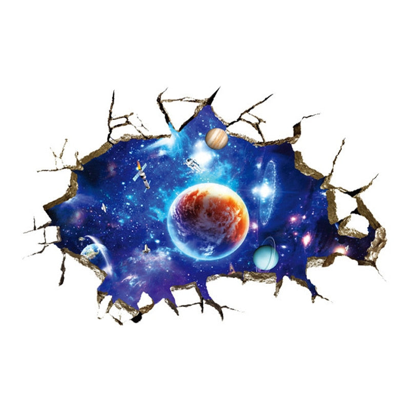 Jupiter in Cosmic Space Broken wall sticker