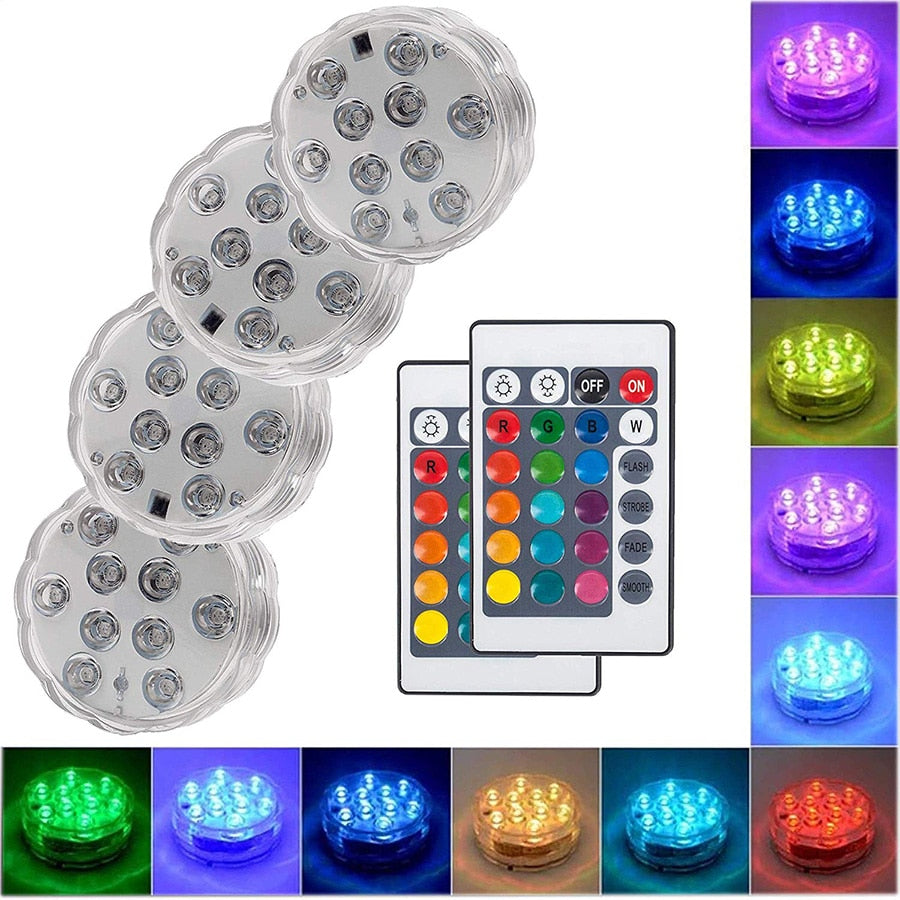 LED Remote Controlled RGB Submersible Battery Operated Lights