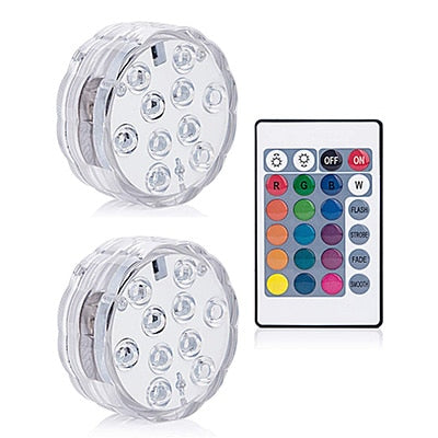 LED Remote Controlled RGB Submersible Battery Operated Lights