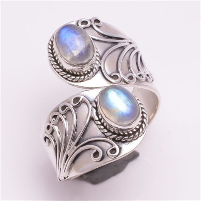 Silver Plated Moonstone Ring