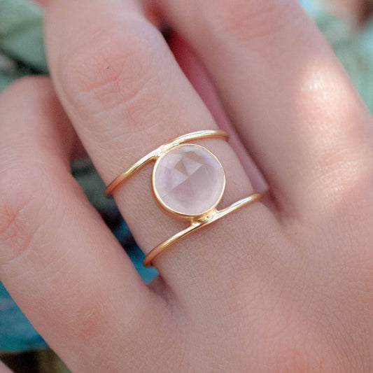 Full Moon Moonstone Ring