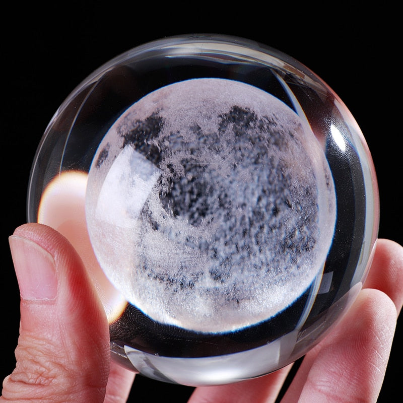 Laser Engraved Moon LED Crystal Globe