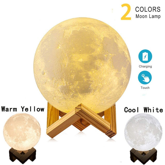 LED Rechargeable Moon Lamp & Night Light