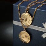 Moon and Stars Medallions Necklace