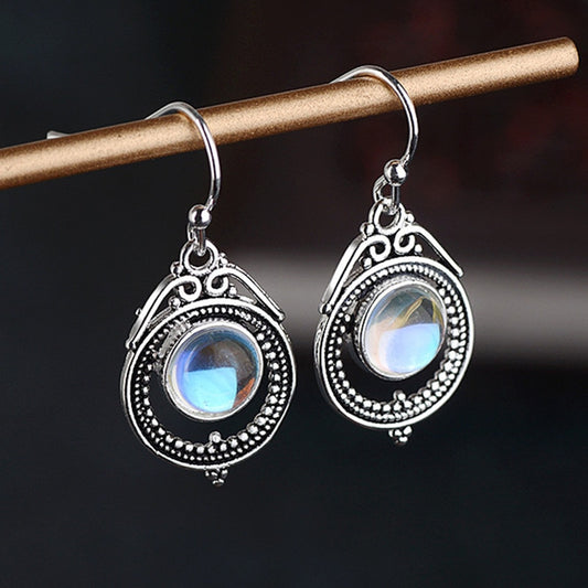 Natural Moonstone Dangle Earrings