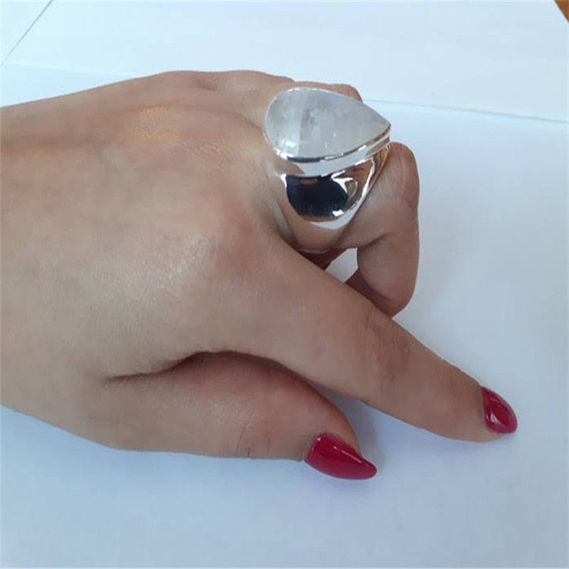 Rainbow Moonstone Ring