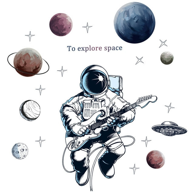 Astronaut & Planets Wall Stickers