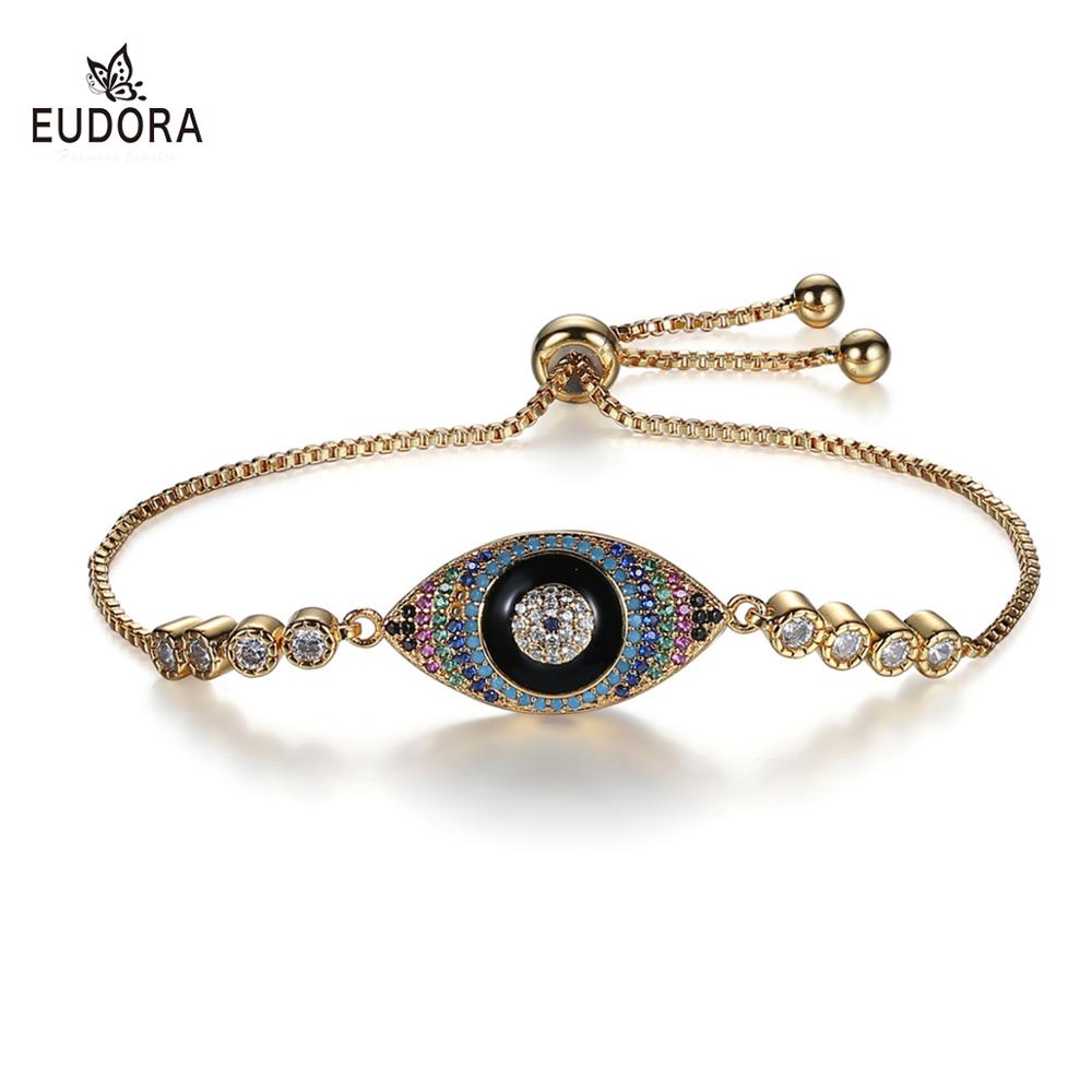 Lucky Eye Blue Crystal Charm Bracelet