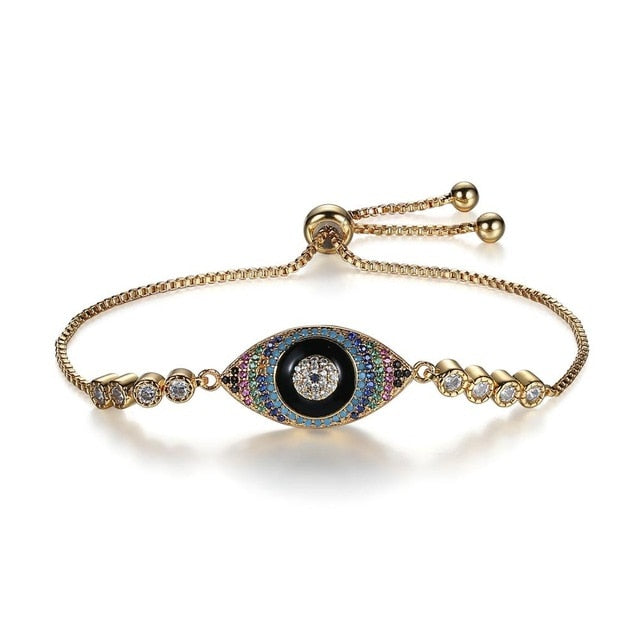 Lucky Eye Blue Crystal Charm Bracelet