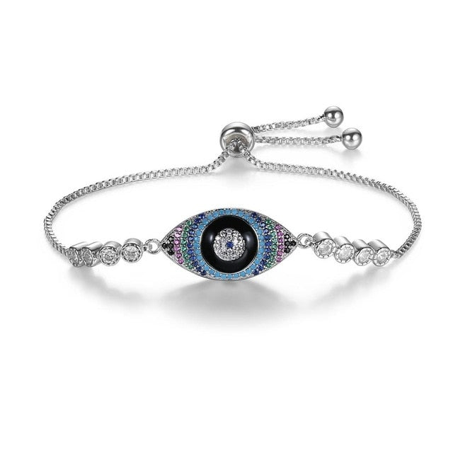 Lucky Eye Blue Crystal Charm Bracelet