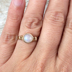 Natural Moonstone Rose Wire Wrapped Ring