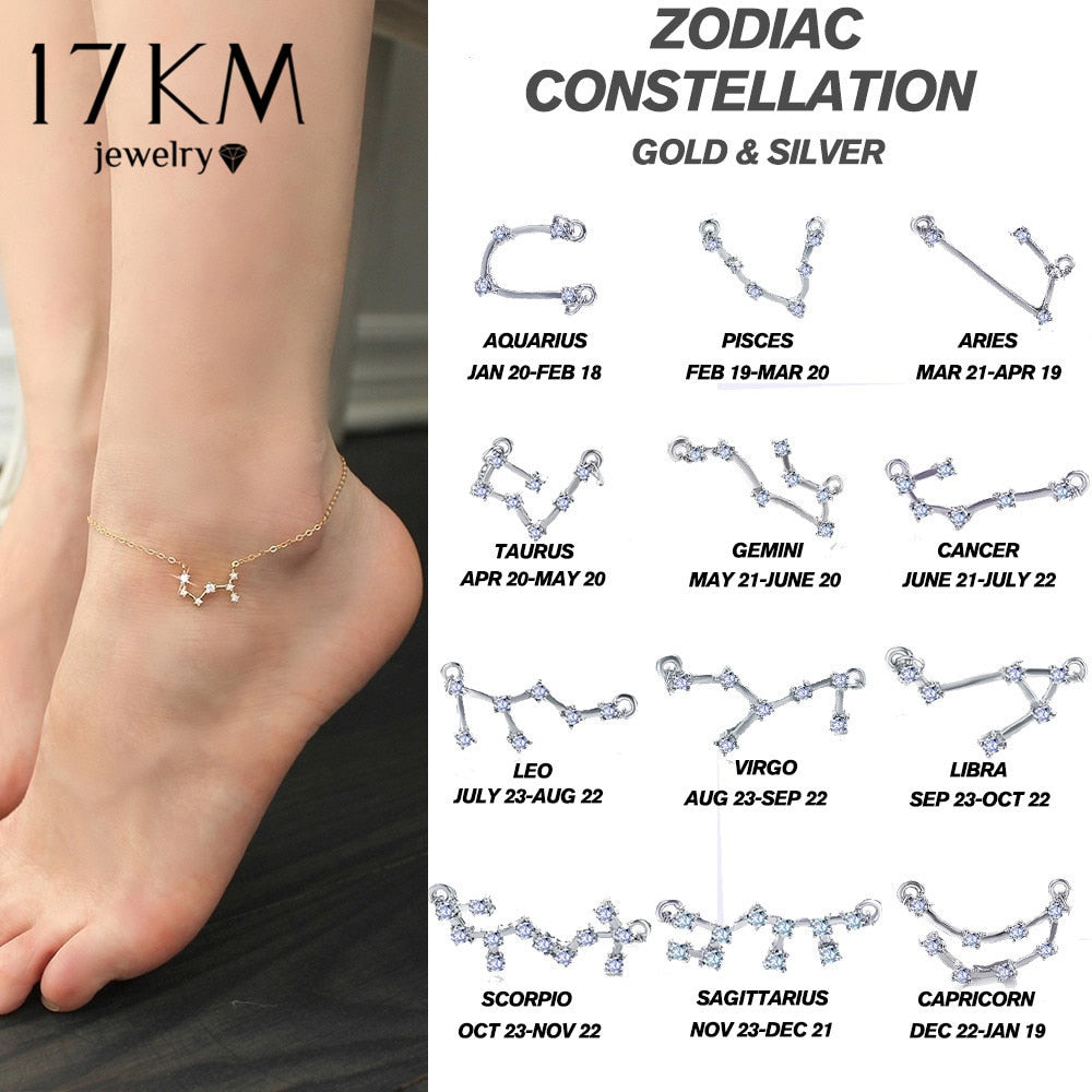 Zodiac Constellation Ankle Bracelets